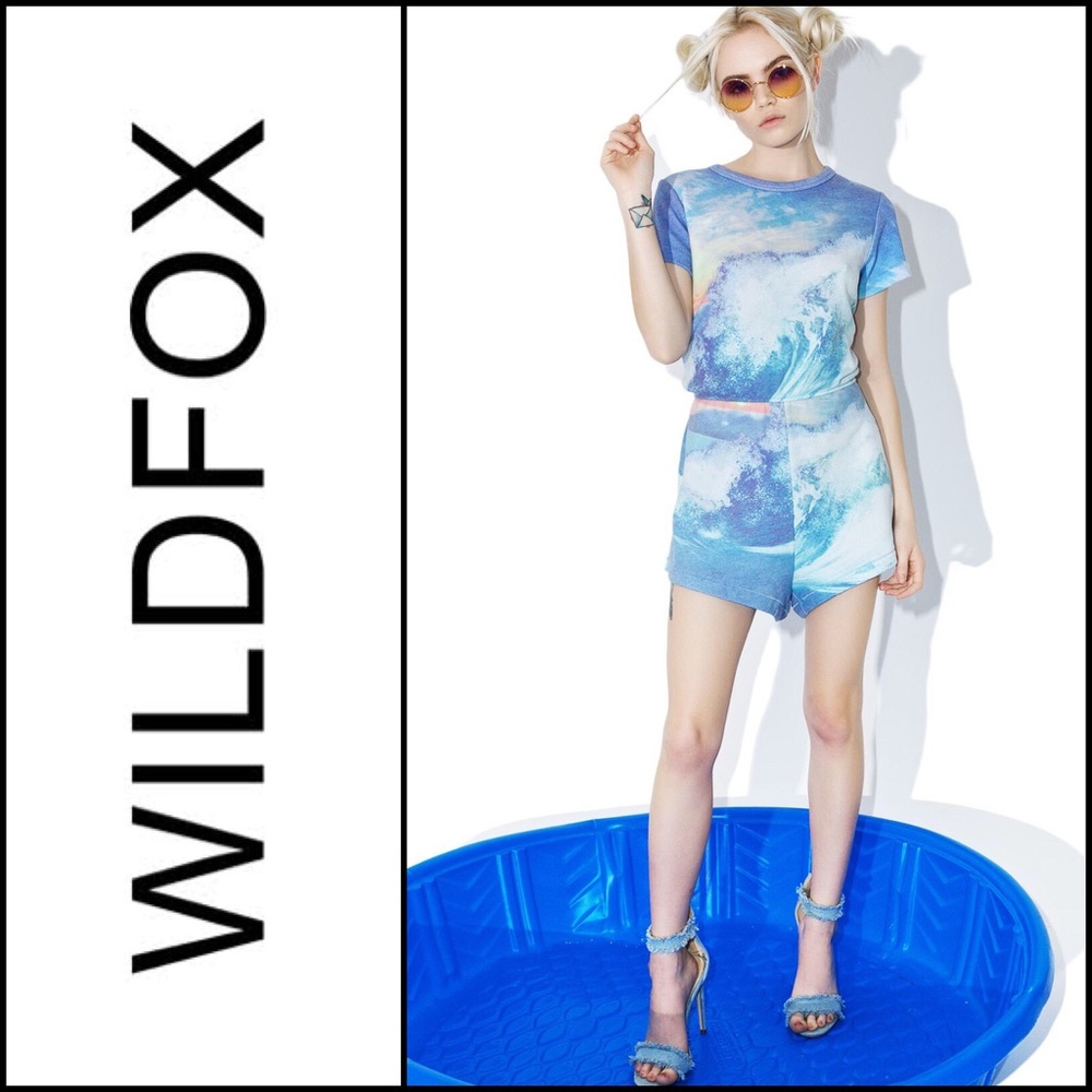 Wildfox Blue Crush Wave Festival Romper ✨